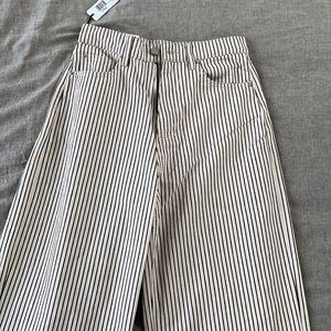 WeWoreWhat Wide Leg Stripped Denim Pants